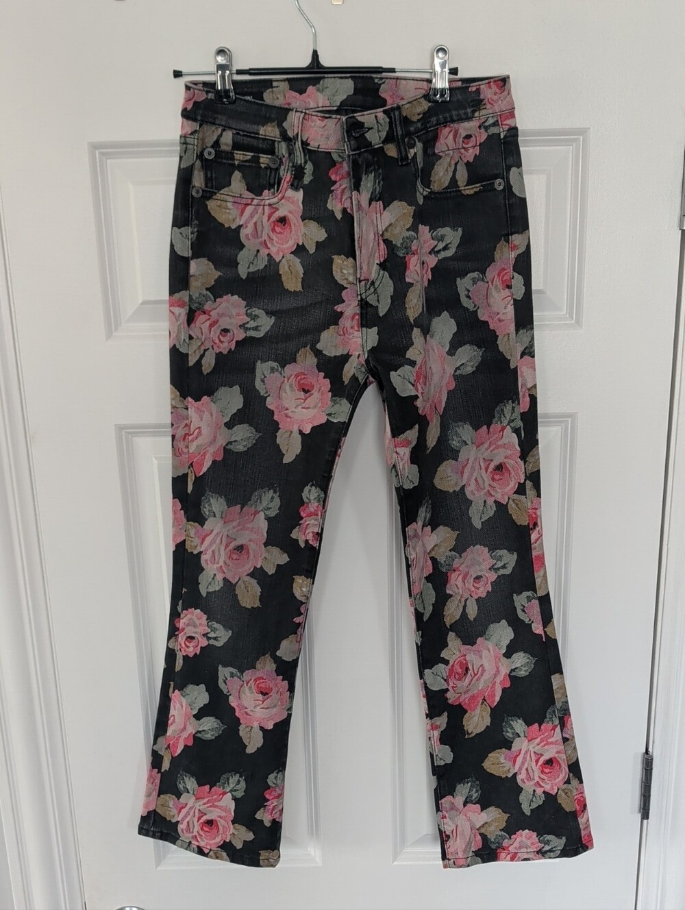 R13: Made In Italy Floral Cropped Jeans